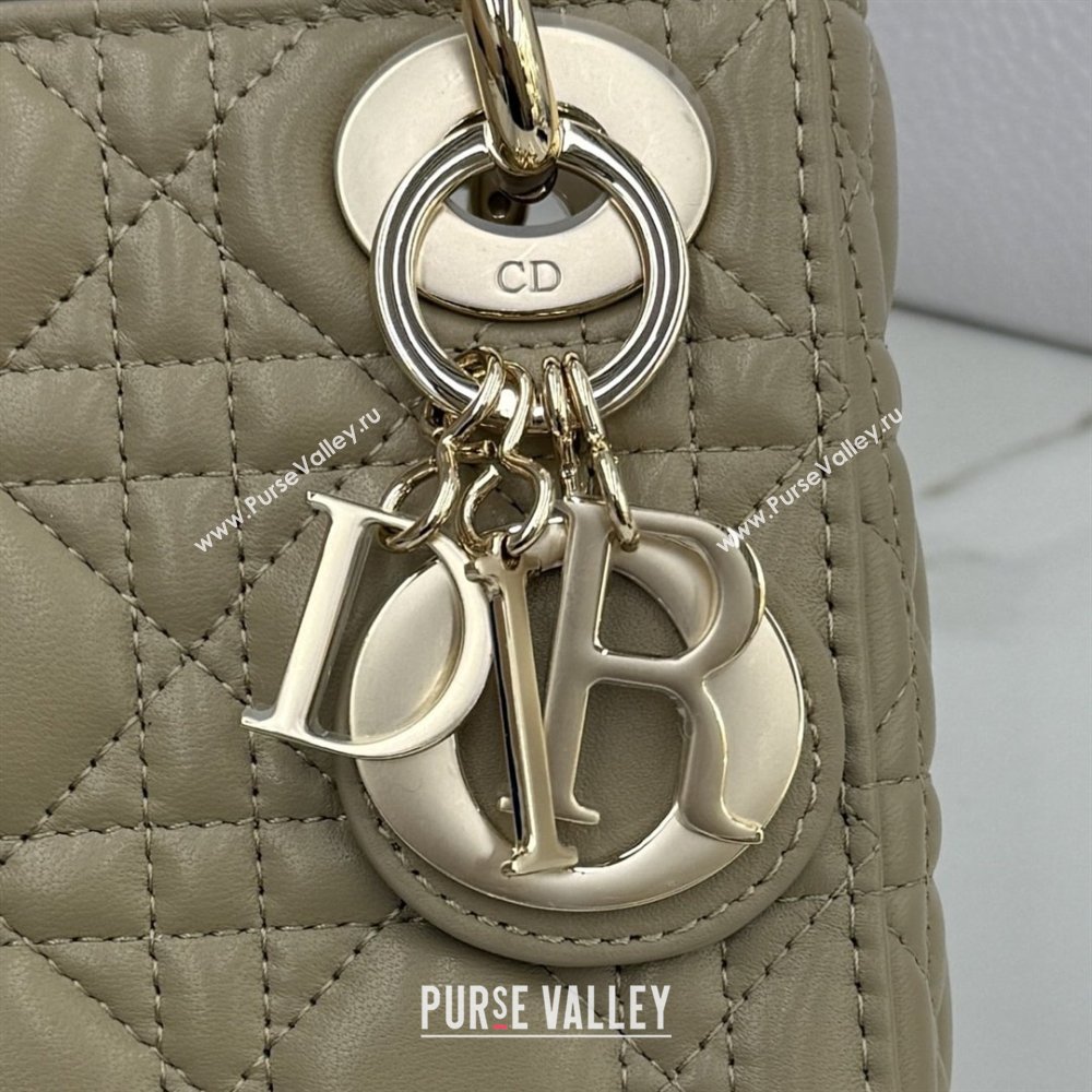 Dior Classic Mini Lady Dior Bag in Cannage Lambskin Cream Apricot 2026 M0505 0409 (BF-260409017)