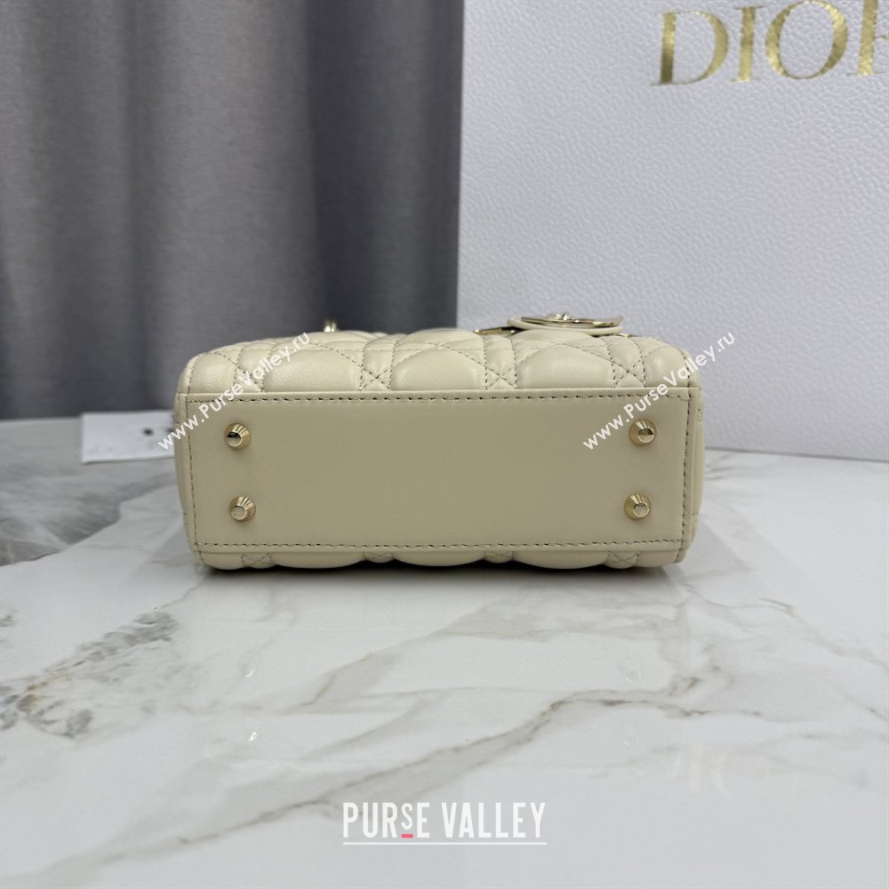 Dior Classic Mini Lady Dior Bag in Cannage Lambskin Light Beige 2026 M0505 0409 (BF-260409046)