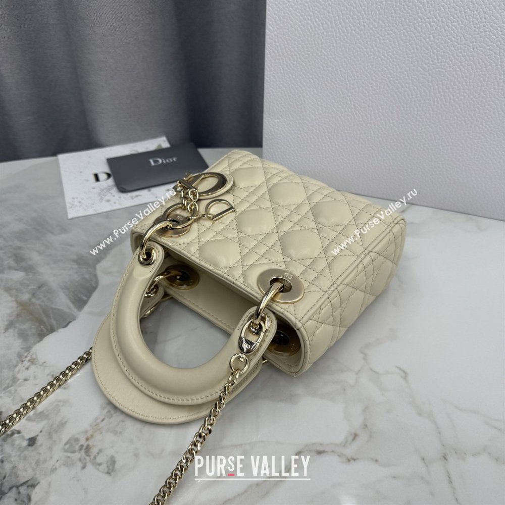 Dior Classic Mini Lady Dior Bag in Cannage Lambskin Light Beige 2026 M0505 0409 (BF-260409046)