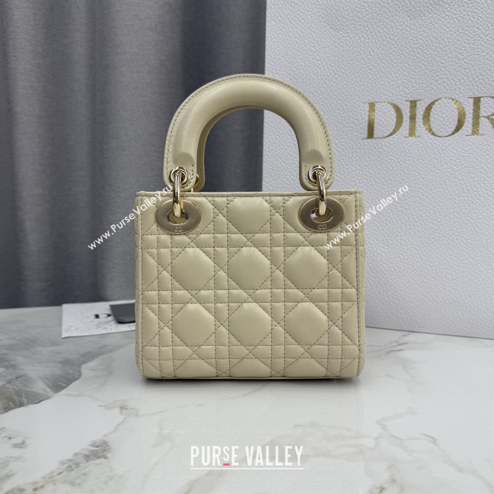 Dior Classic Mini Lady Dior Bag in Cannage Lambskin Light Beige 2026 M0505 0409 (BF-260409046)