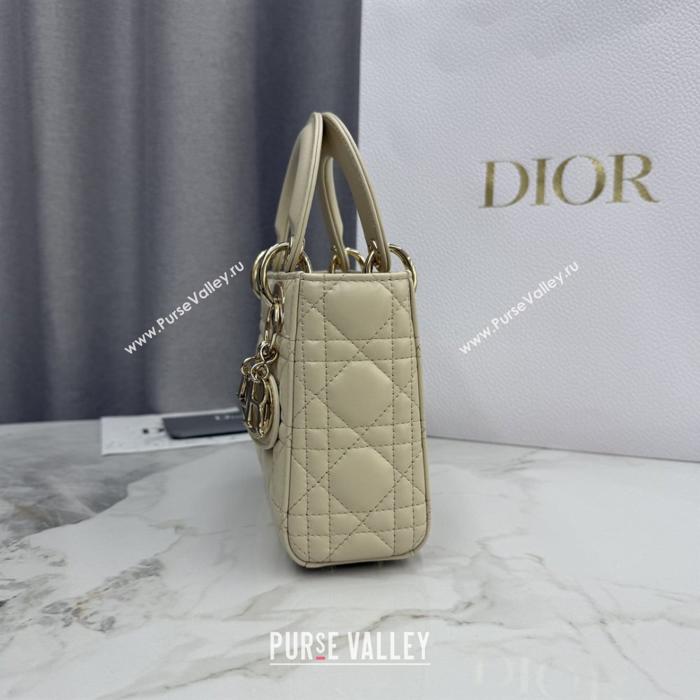 Dior Classic Mini Lady Dior Bag in Cannage Lambskin Light Beige 2026 M0505 0409 (BF-260409046)
