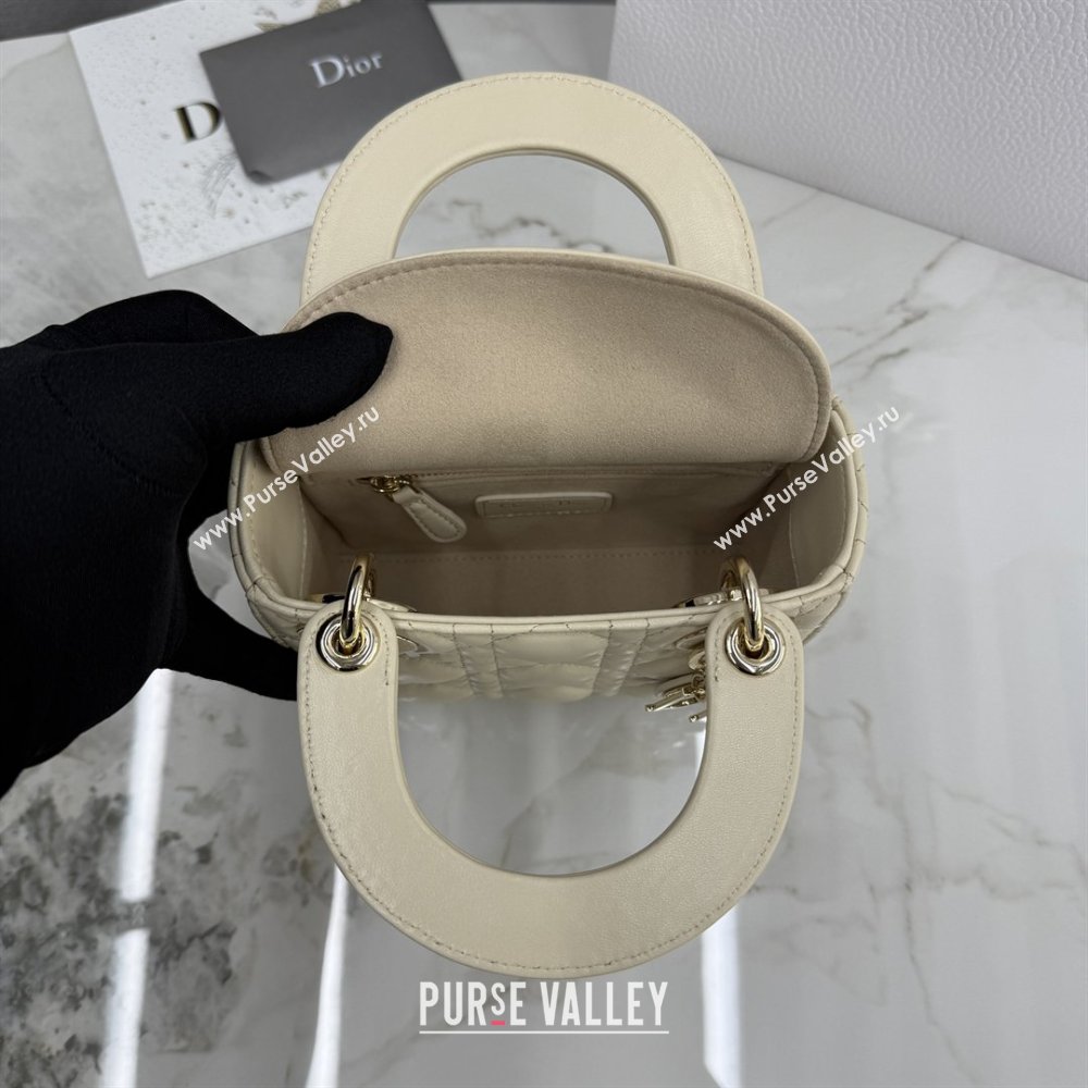 Dior Classic Mini Lady Dior Bag in Cannage Lambskin Light Beige 2026 M0505 0409 (BF-260409046)