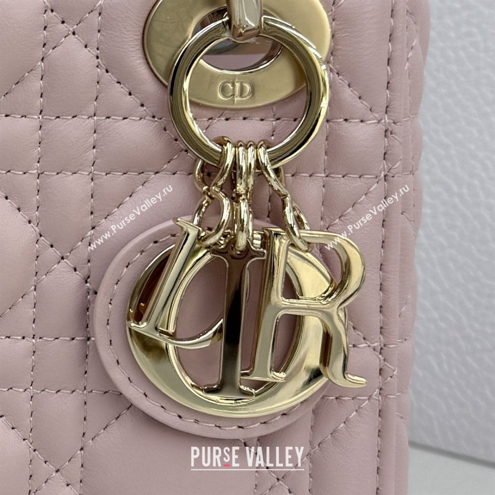Dior Classic Mini Lady Dior Bag in Cannage Lambskin Soft Pink 2026 M0505 0409 (BF-260409047)