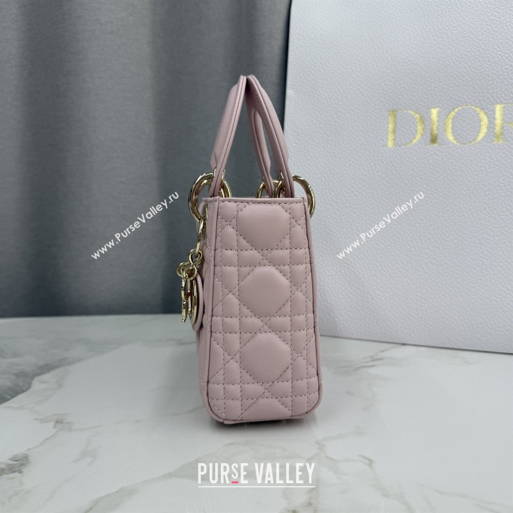 Dior Classic Mini Lady Dior Bag in Cannage Lambskin Soft Pink 2026 M0505 0409 (BF-260409047)