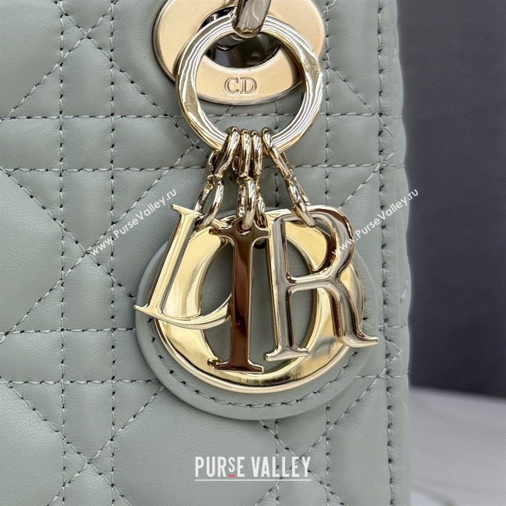 Dior Classic Mini Lady Dior Bag in Cannage Lambskin Lily Green 2026 M0505 0409 (BF-260409048)