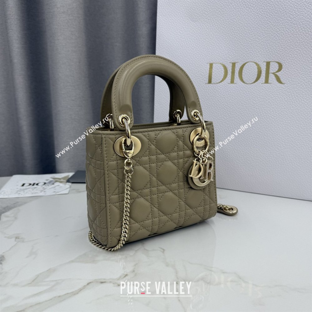 Dior Classic Mini Lady Dior Bag in Cannage Lambskin Cream Apricot 2026 M0505 0409 (BF-260409017)