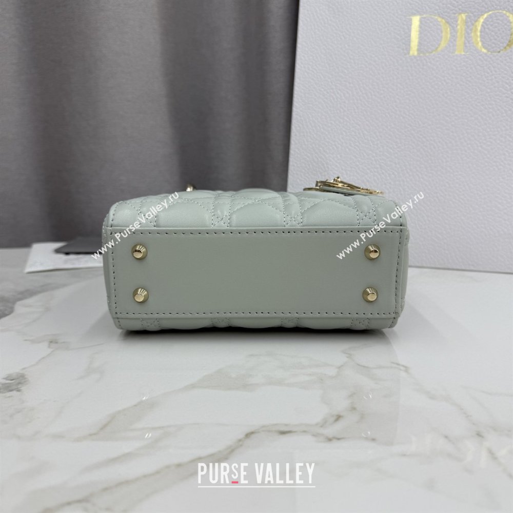 Dior Classic Mini Lady Dior Bag in Cannage Lambskin Lily Green 2026 M0505 0409 (BF-260409048)
