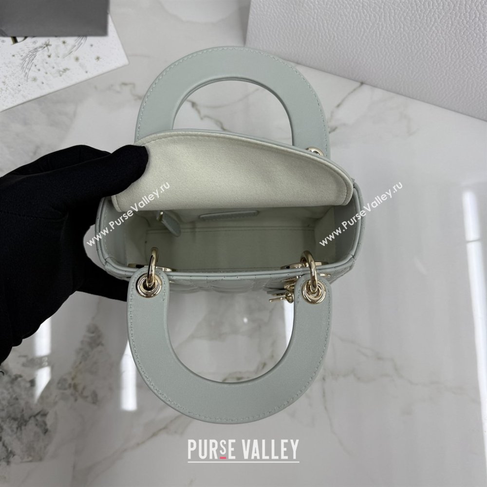 Dior Classic Mini Lady Dior Bag in Cannage Lambskin Lily Green 2026 M0505 0409 (BF-260409048)