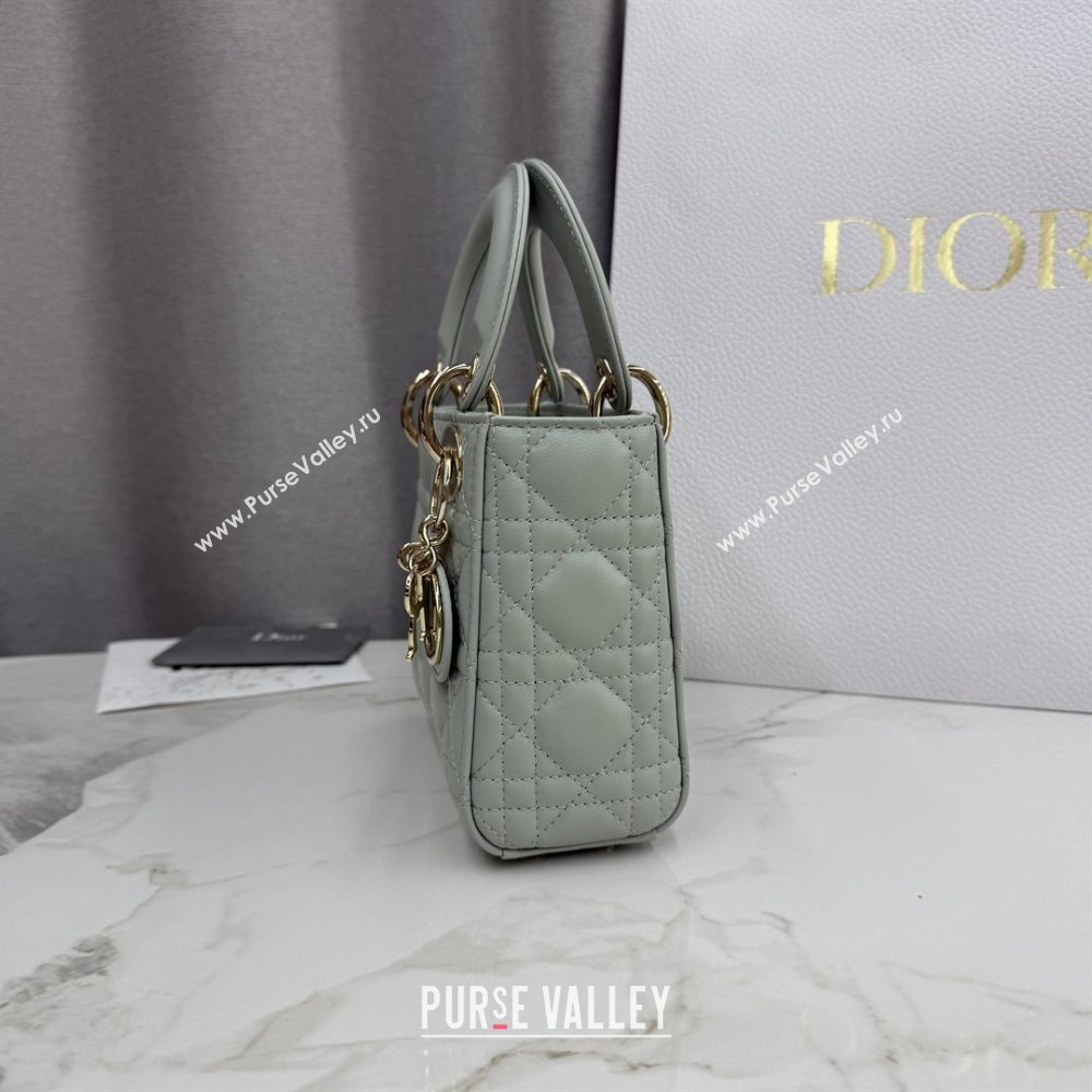 Dior Classic Mini Lady Dior Bag in Cannage Lambskin Lily Green 2026 M0505 0409 (BF-260409048)