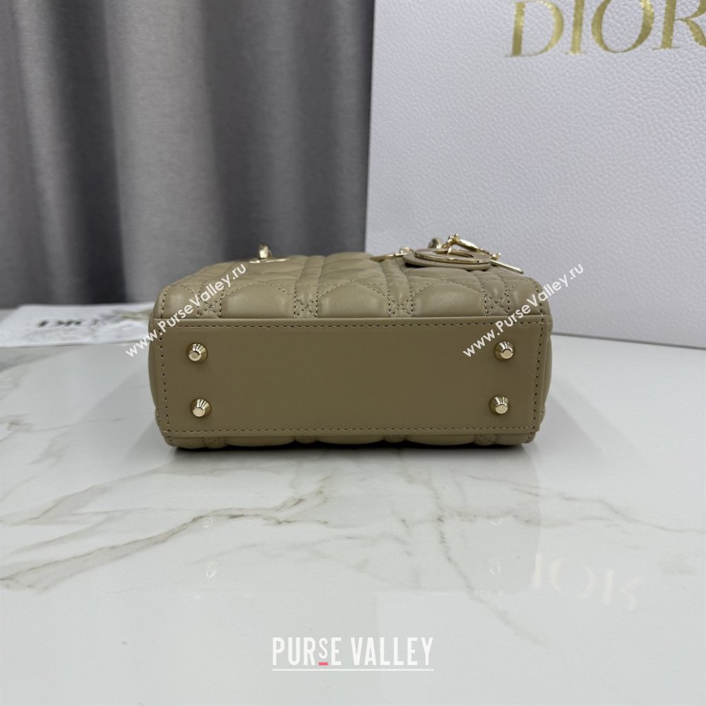 Dior Classic Mini Lady Dior Bag in Cannage Lambskin Cream Apricot 2026 M0505 0409 (BF-260409017)