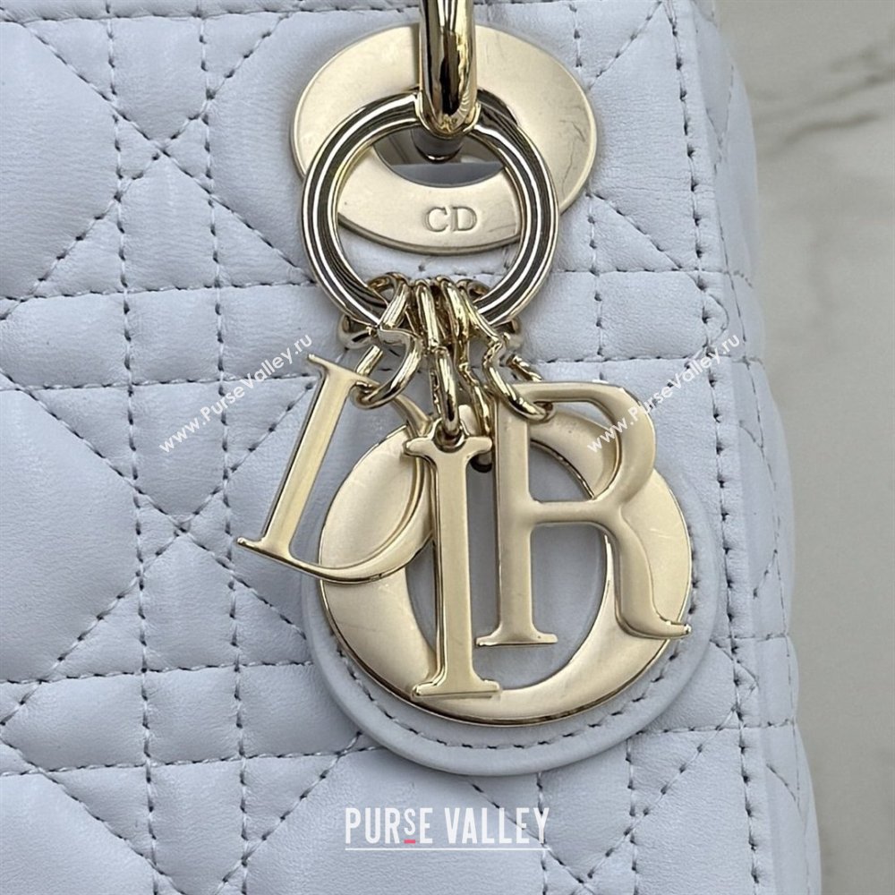 Dior Classic Mini Lady Dior Bag in Cannage Lambskin Ice Blue/Gold 2026 M0505 0409 (BF-260409050)