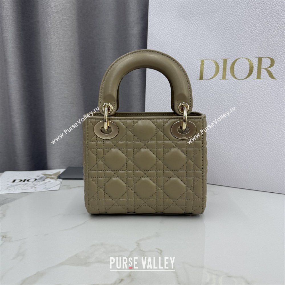 Dior Classic Mini Lady Dior Bag in Cannage Lambskin Cream Apricot 2026 M0505 0409 (BF-260409017)
