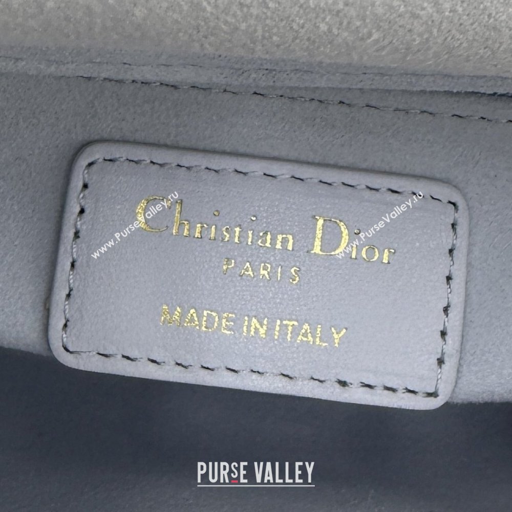 Dior Classic Mini Lady Dior Bag in Cannage Lambskin Ice Blue/Gold 2026 M0505 0409 (BF-260409050)