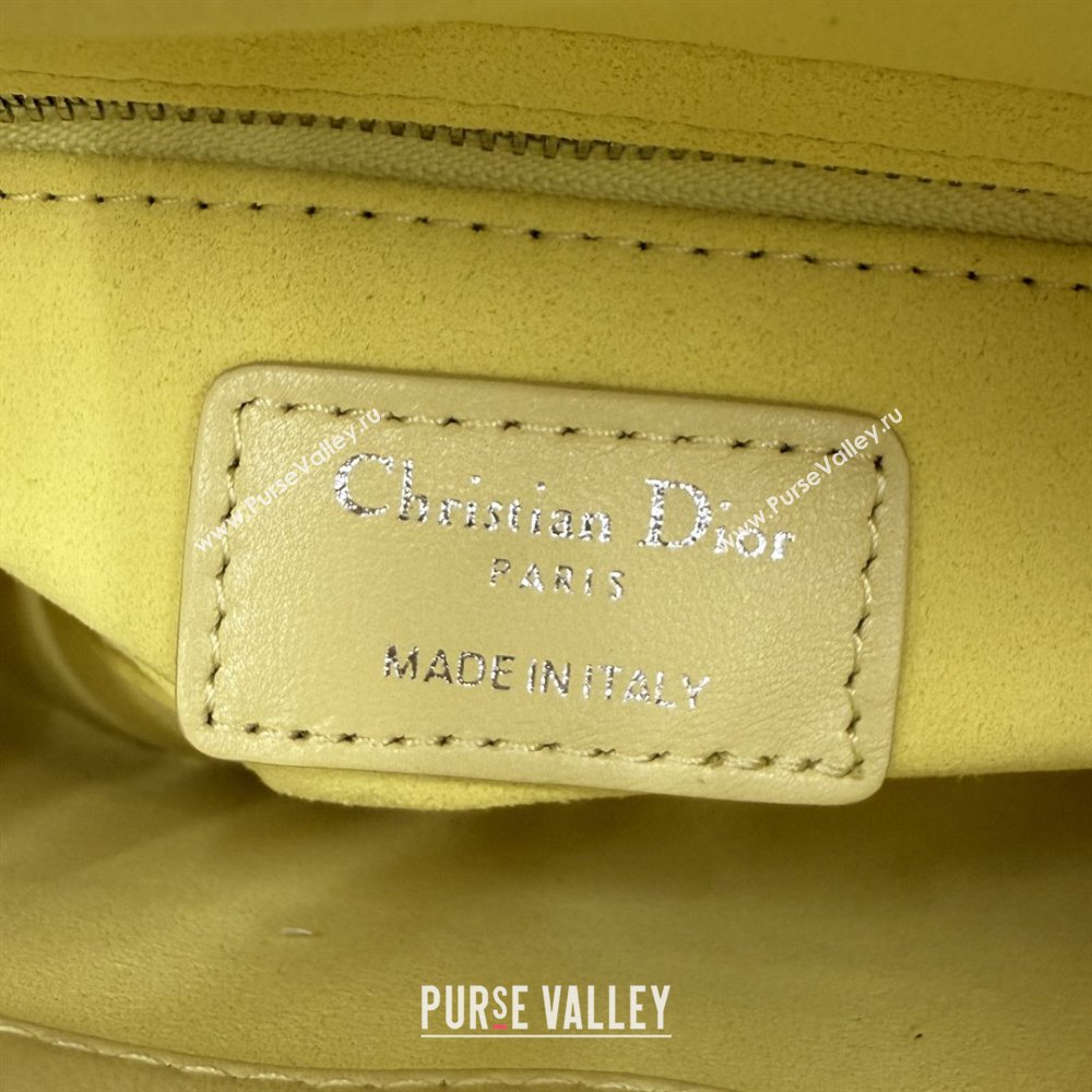 Dior Classic Mini Lady Dior Bag in Cannage Lambskin Chick Yellow/Silver 2026 M0505 0409 (BF-260409051)