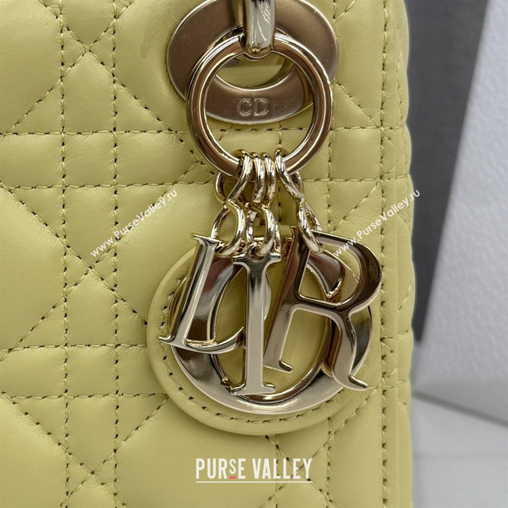 Dior Classic Mini Lady Dior Bag in Cannage Lambskin Chick Yellow/Gold 2026 M0505 0409 (BF-260409052)