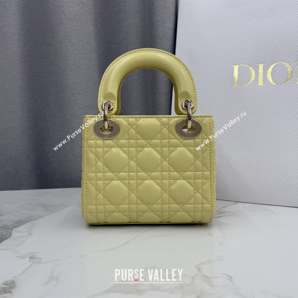 Dior Classic Mini Lady Dior Bag in Cannage Lambskin Chick Yellow/Gold 2026 M0505 0409 (BF-260409052)