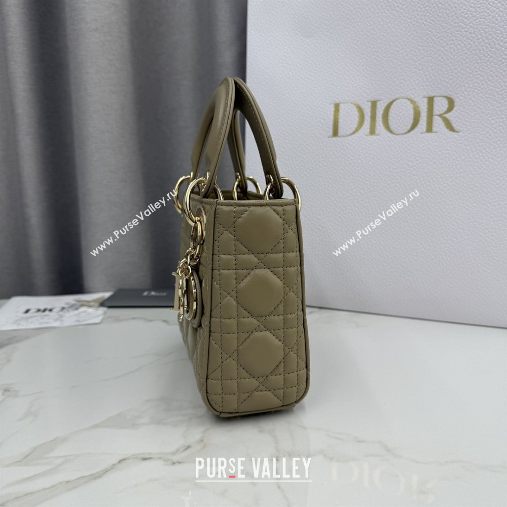 Dior Classic Mini Lady Dior Bag in Cannage Lambskin Cream Apricot 2026 M0505 0409 (BF-260409017)