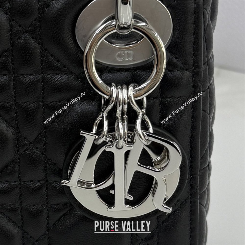 Dior Classic Mini Lady Dior Bag in Cannage Lambskin Black/Silver 2026 M0505 0409 (BF-260409053)
