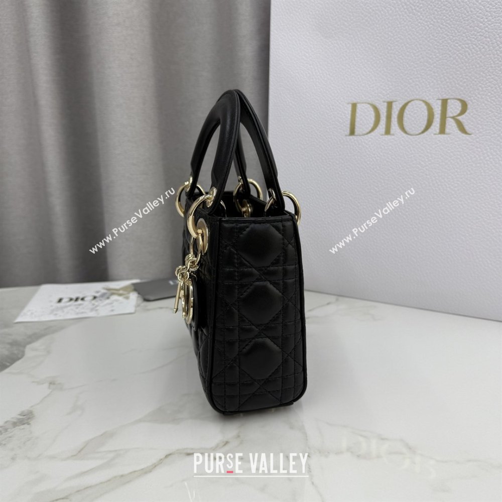 Dior Classic Mini Lady Dior Bag in Cannage Lambskin Black/Gold 2026 M0505 0409 (BF-260409054)