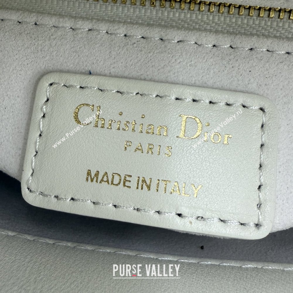 Dior Classic Mini Lady Dior Bag in Cannage Lambskin White/Gold 2026 M0505 0409 (BF-260409056)