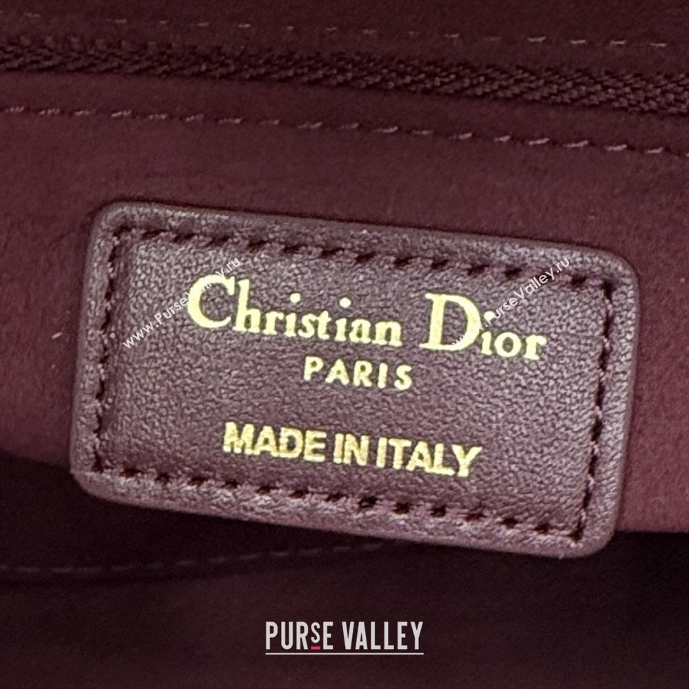 Dior Classic Mini Lady Dior Bag in Cannage Lambskin Burgundy 2026 M0505 0409 (BF-260409018)