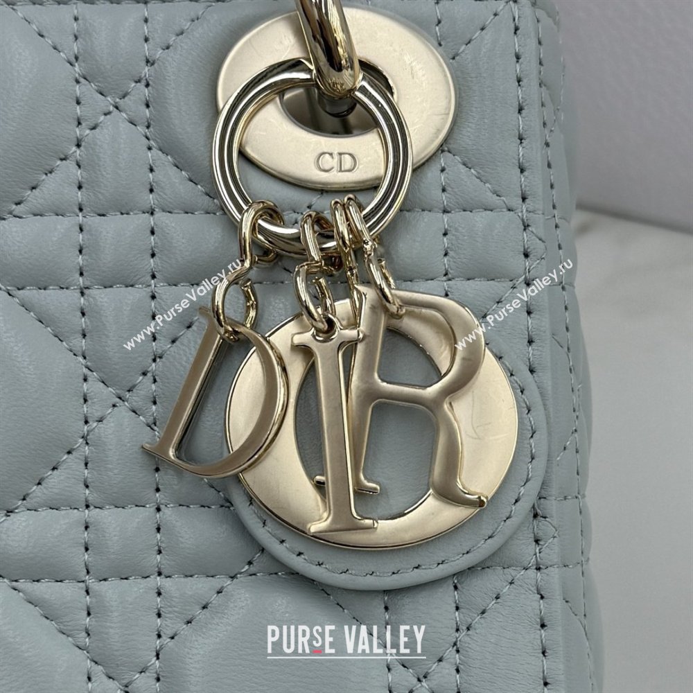 Dior Classic Mini Lady Dior Bag in Cannage Lambskin Lake Blue 2026 M0505 0409 (BF-260409019)