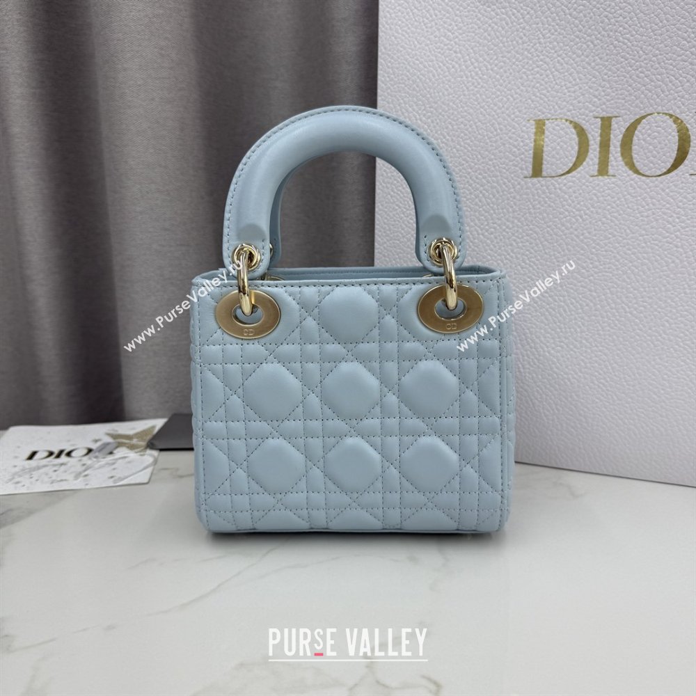 Dior Classic Mini Lady Dior Bag in Cannage Lambskin Space Blue 2026 M0505 0409 (BF-260409020)