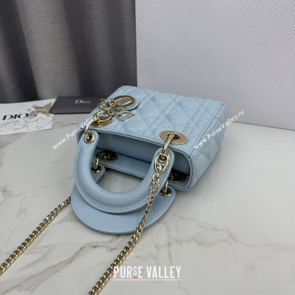 Dior Classic Mini Lady Dior Bag in Cannage Lambskin Space Blue 2026 M0505 0409 (BF-260409020)