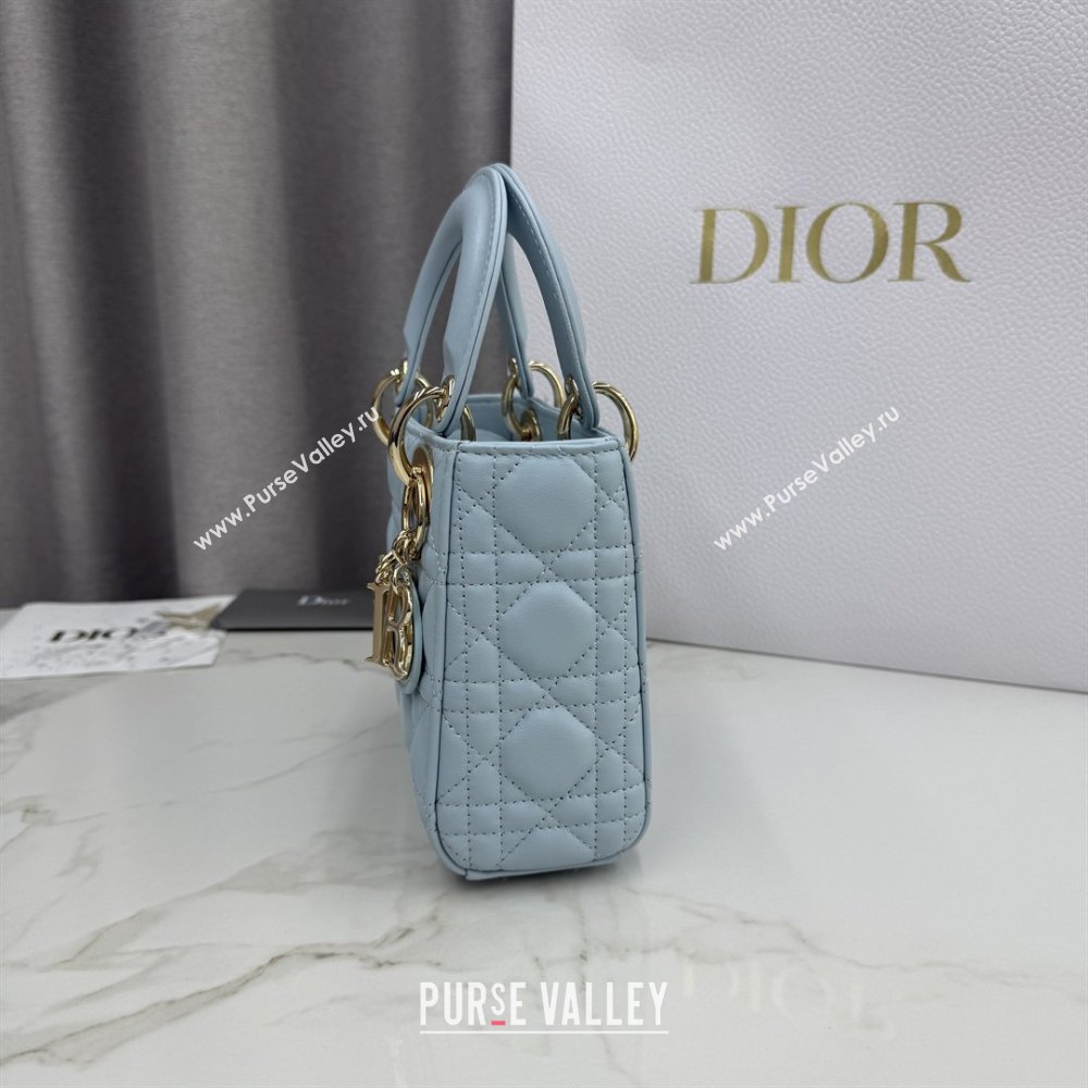 Dior Classic Mini Lady Dior Bag in Cannage Lambskin Space Blue 2026 M0505 0409 (BF-260409020)