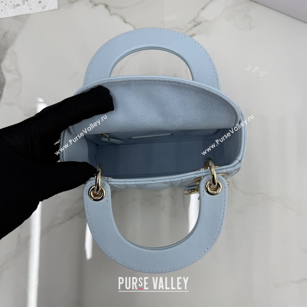 Dior Classic Mini Lady Dior Bag in Cannage Lambskin Space Blue 2026 M0505 0409 (BF-260409020)