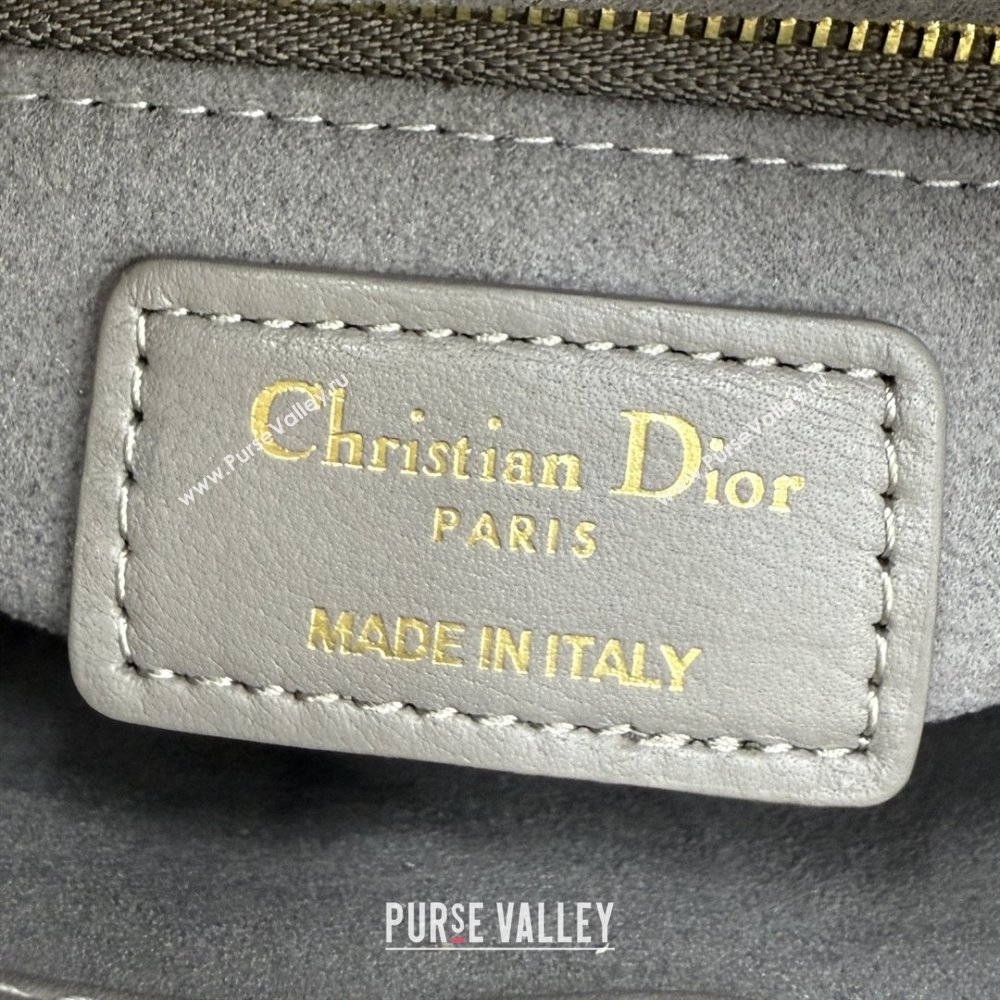 Dior Classic Mini Lady Dior Bag in Cannage Lambskin Light Grey 2026 M0505 0409 (BF-260409022)
