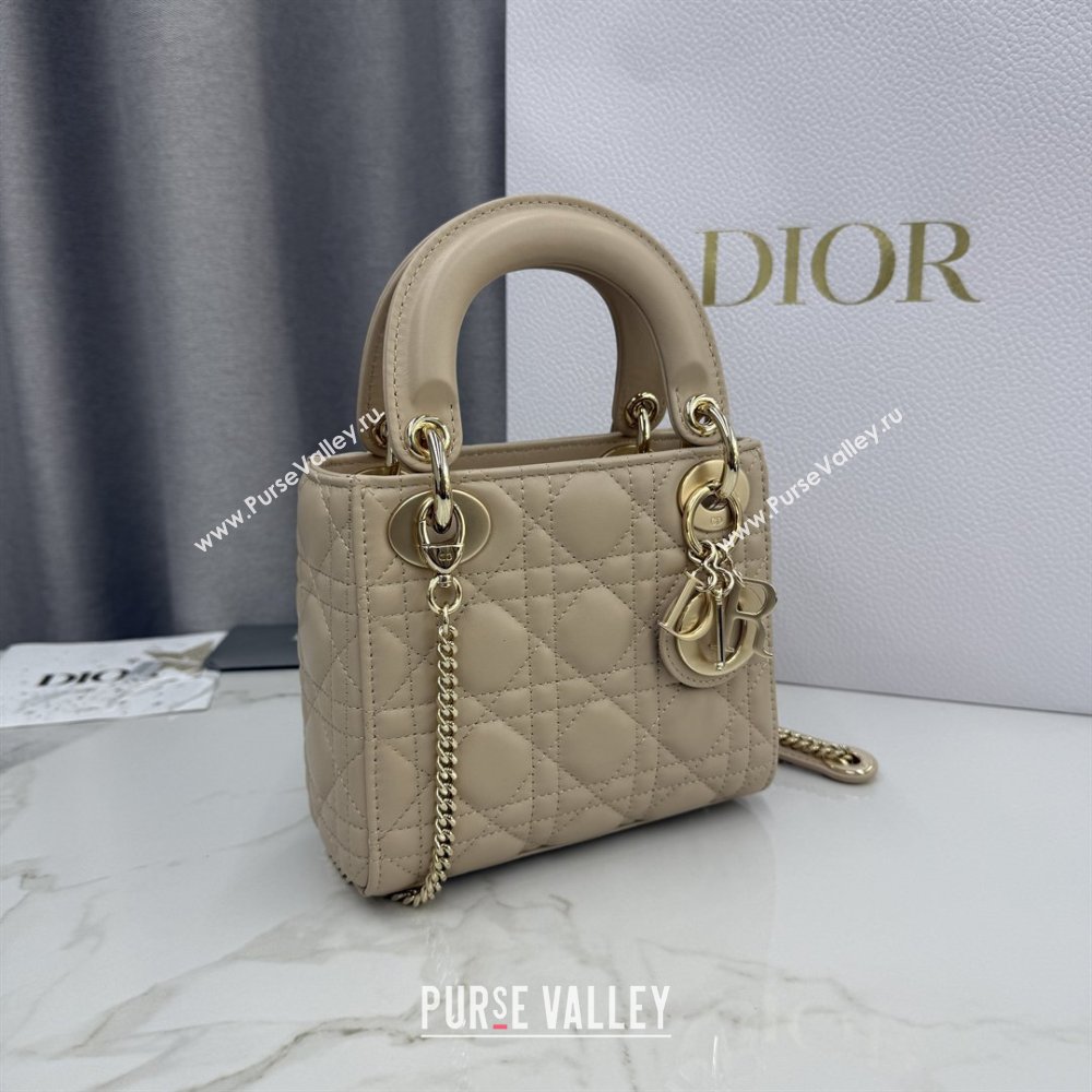 Dior Classic Mini Lady Dior Bag in Cannage Lambskin Caramel Beige 2026 M0505 0409 (BF-260409023)