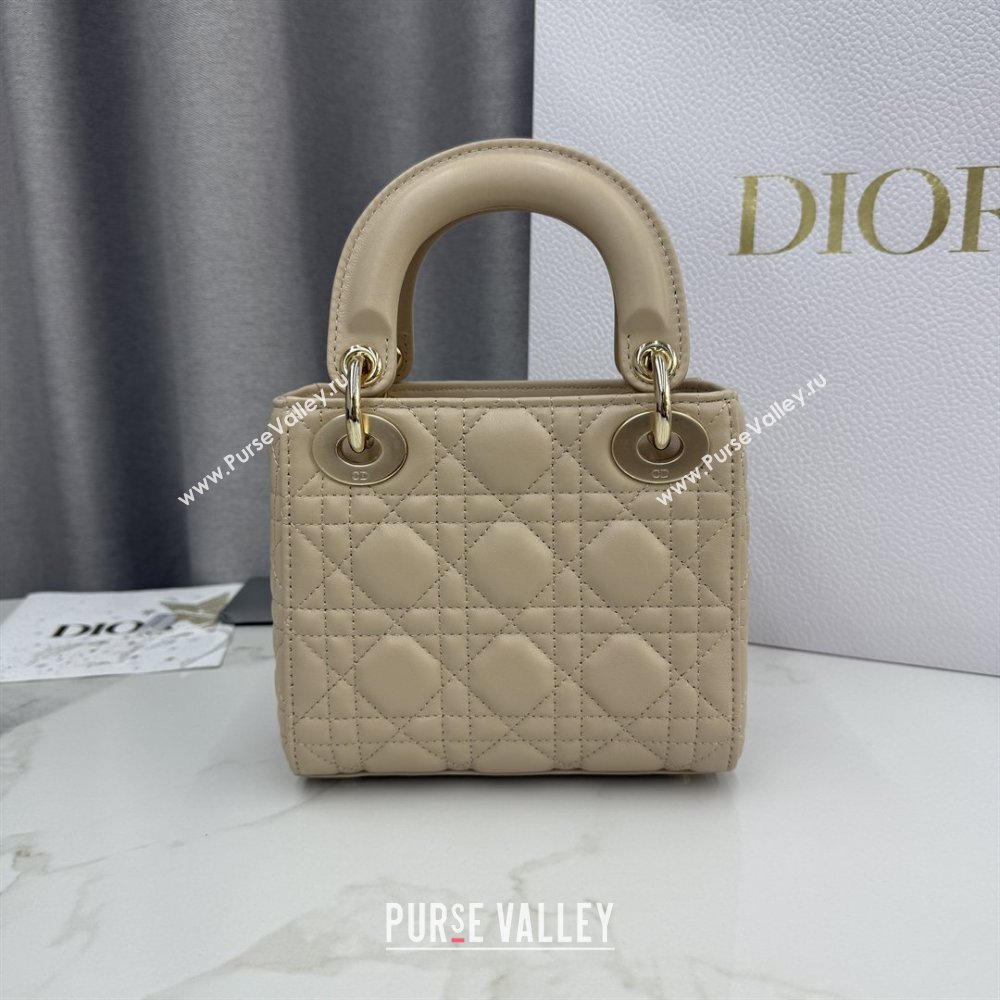 Dior Classic Mini Lady Dior Bag in Cannage Lambskin Caramel Beige 2026 M0505 0409 (BF-260409023)