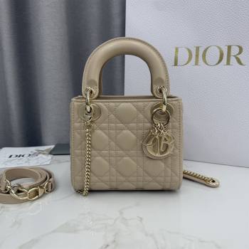 Dior Classic Mini Lady Dior Bag in Cannage Lambskin Caramel Beige 2026 M0505 0409 (BF-260409023)
