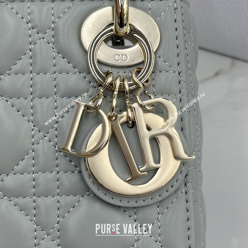 Dior Classic Mini Lady Dior Bag in Cannage Lambskin Cloud Grey 2026 M0505 0409 (BF-260409024)