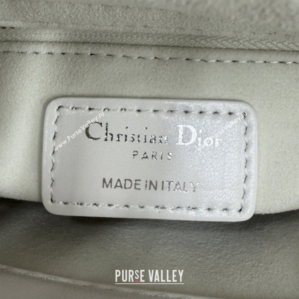 Dior Mini Lady Dior Bag in Cannage Lambskin with Bow White/Black 2026 D6603 (XXG-260409062)