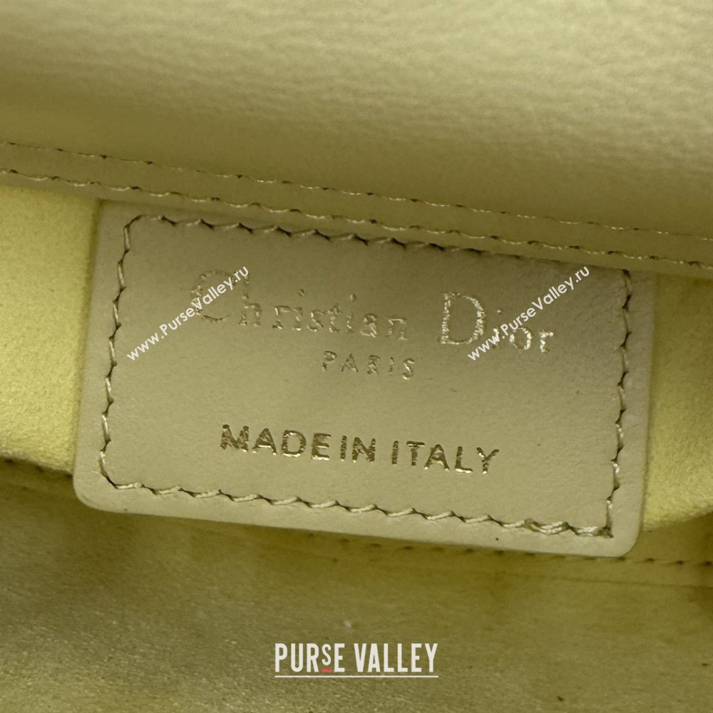 Dior Mini Lady Dior Bag in Cannage Lambskin with Bow Chick Yellow 2026 D6603 (XXG-260409060)