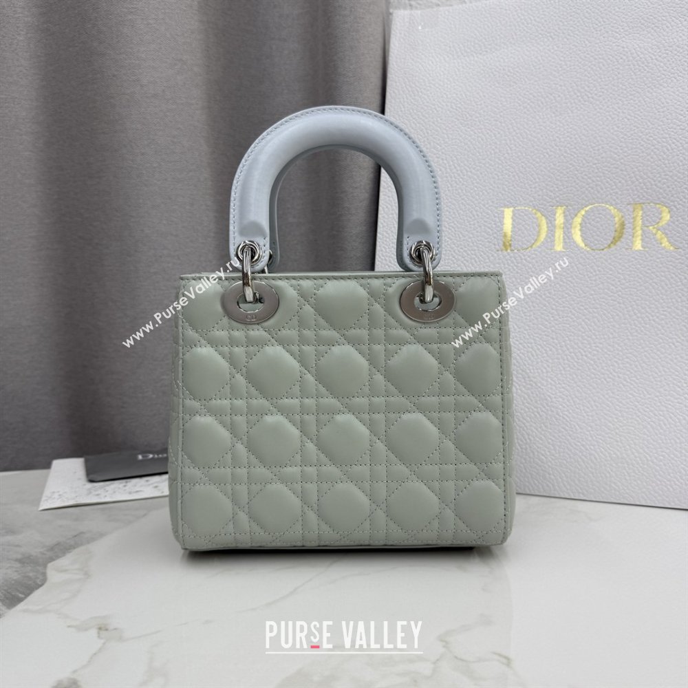 Dior Small Lady Bag in Cannage Lambskin with Bow Lily Green/Ice Blue 2026 M0538 0409 (XXG-260409058)