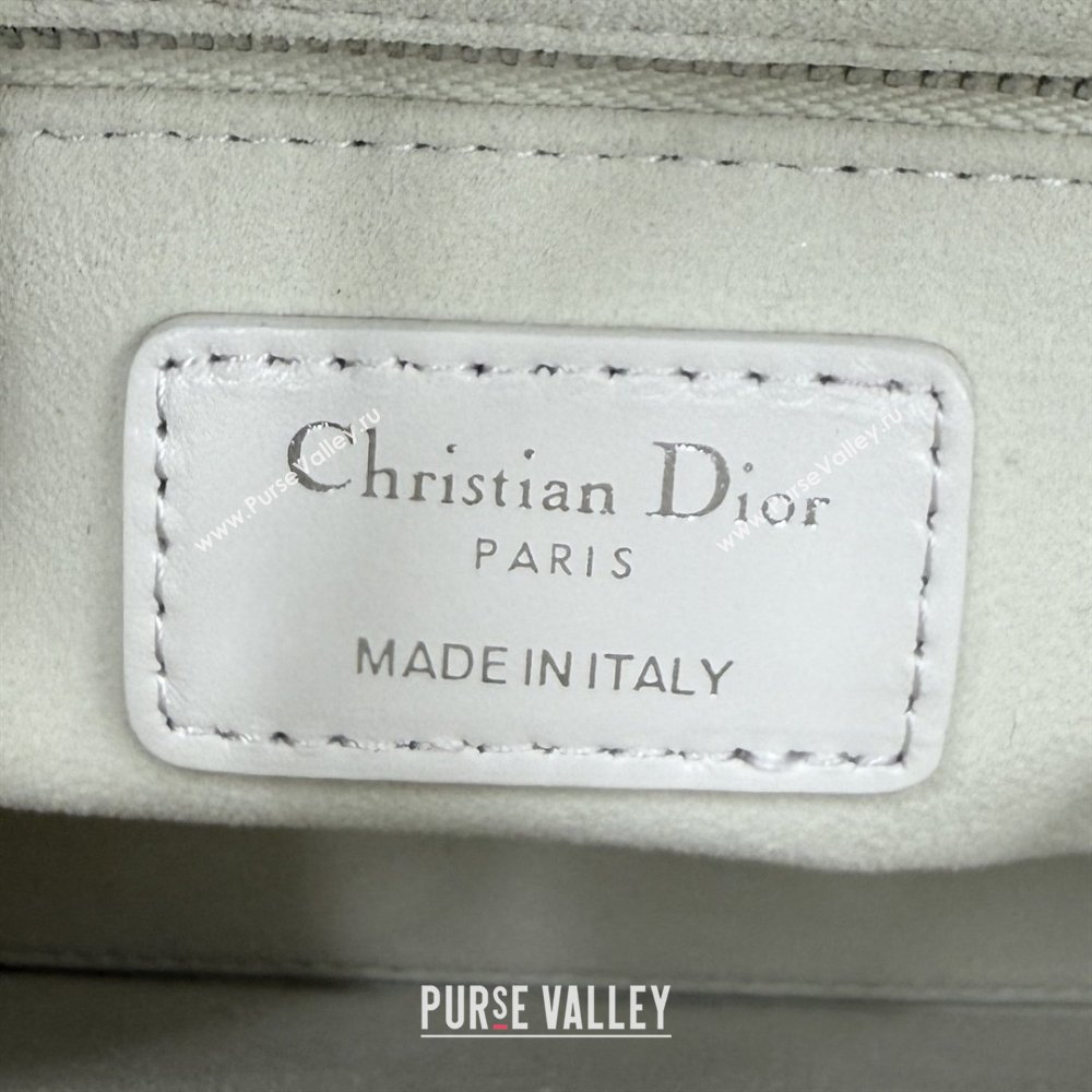 Dior Small Lady Bag in Cannage Lambskin with Bow White/Black 2026 M0538 0409 (XXG-260409063)