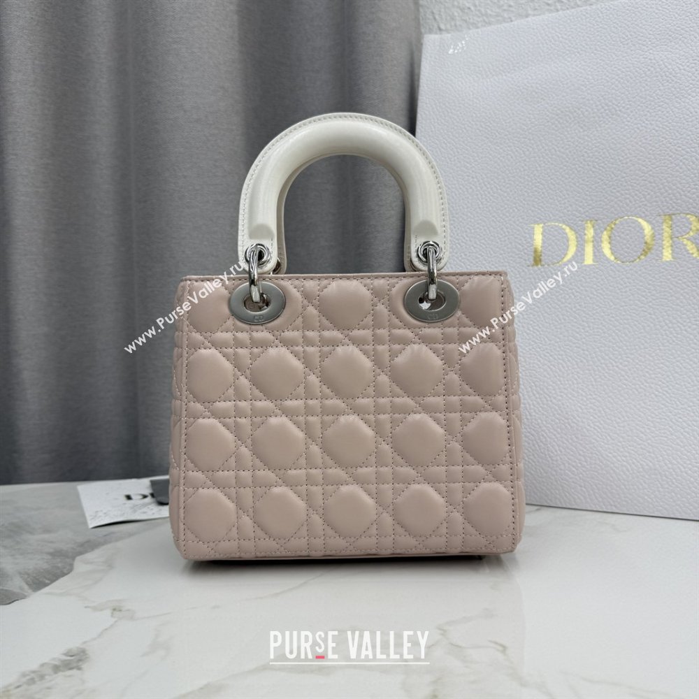 Dior Small Lady Bag in Cannage Lambskin with Bow Soft Pink/White 2026 M0538 0409 (XXG-260409064)