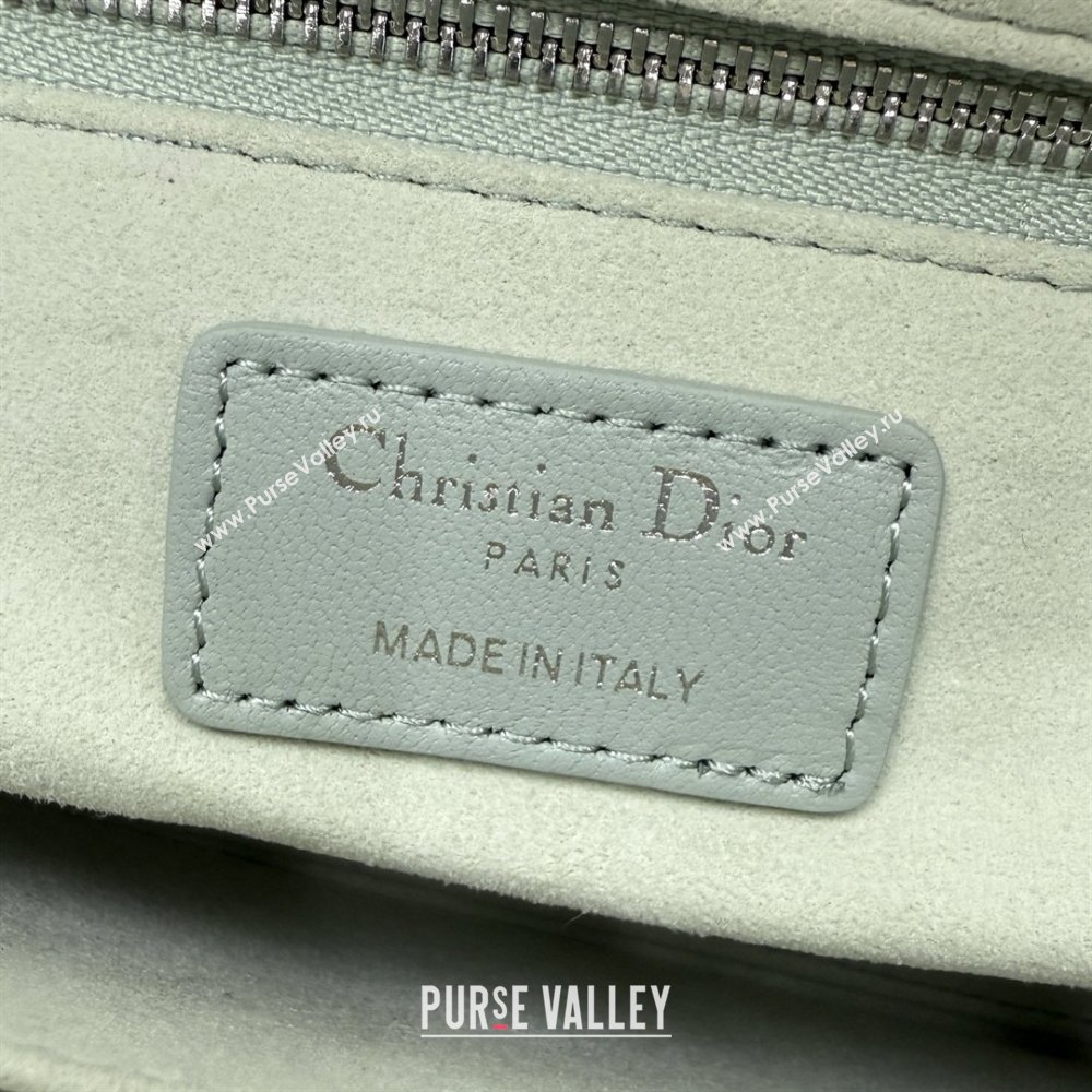 Dior Small Lady Bag in Cannage Lambskin with Bow Lily Green/Ice Blue 2026 M0538 0409 (XXG-260409058)