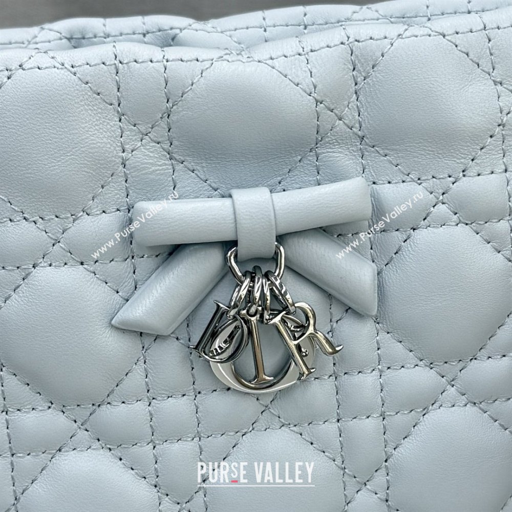 Dior Adiorable Mini Bucket Bag in Cannage Lambskin Ice Blue 2026 S2611 (BF-260409066)
