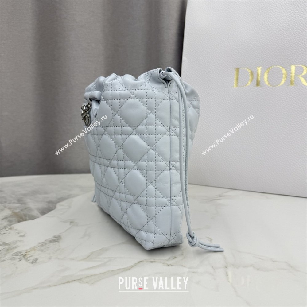 Dior Adiorable Mini Bucket Bag in Cannage Lambskin Ice Blue 2026 S2611 (BF-260409066)