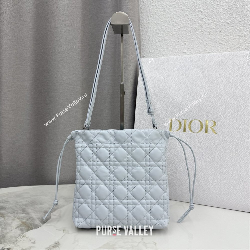 Dior Adiorable Mini Bucket Bag in Cannage Lambskin Ice Blue 2026 S2611 (BF-260409066)