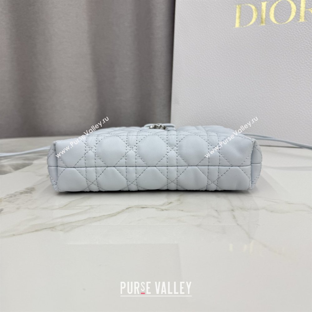 Dior Adiorable Mini Bucket Bag in Cannage Lambskin Ice Blue 2026 S2611 (BF-260409066)