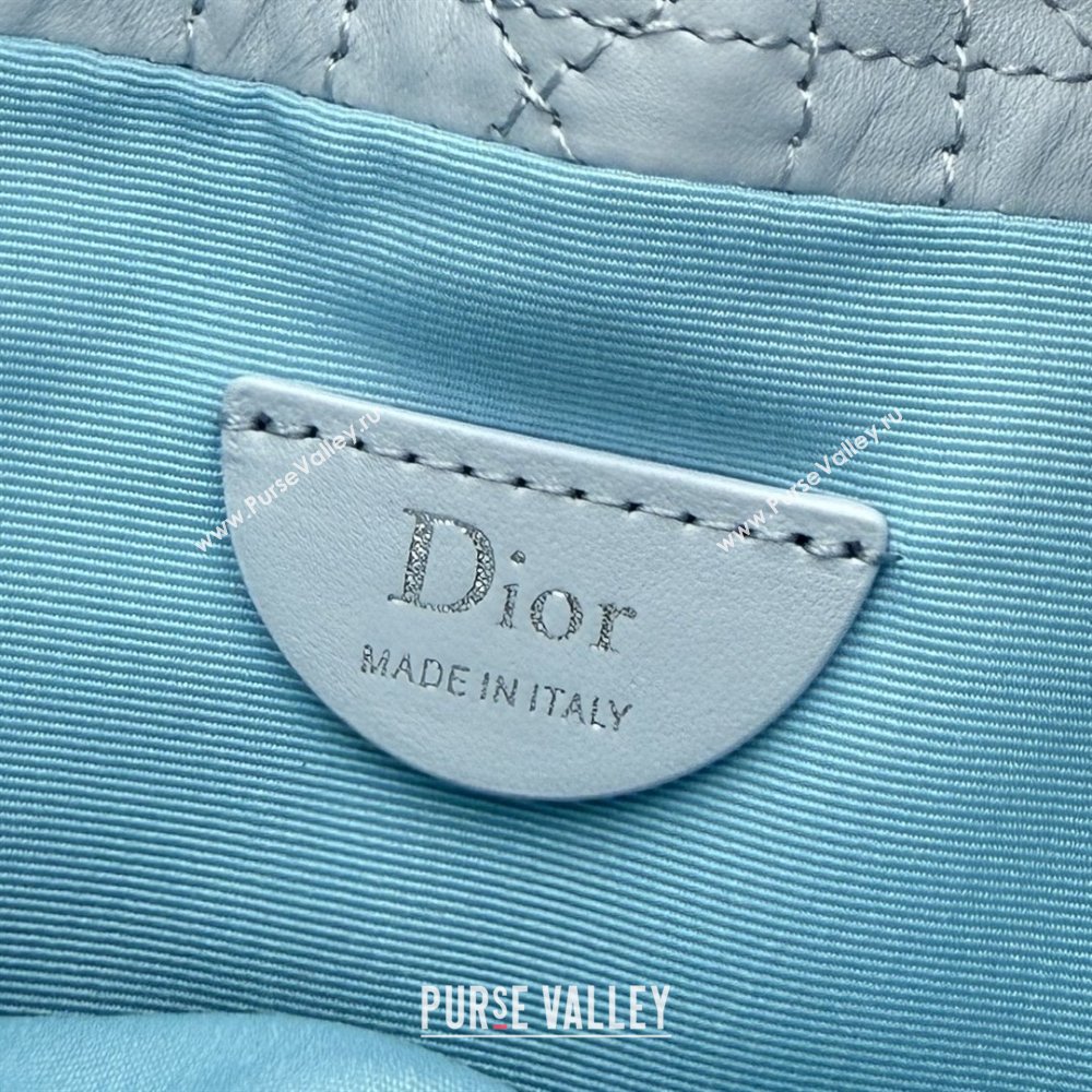 Dior Adiorable Mini Bucket Bag in Cannage Lambskin Ice Blue 2026 S2611 (BF-260409066)