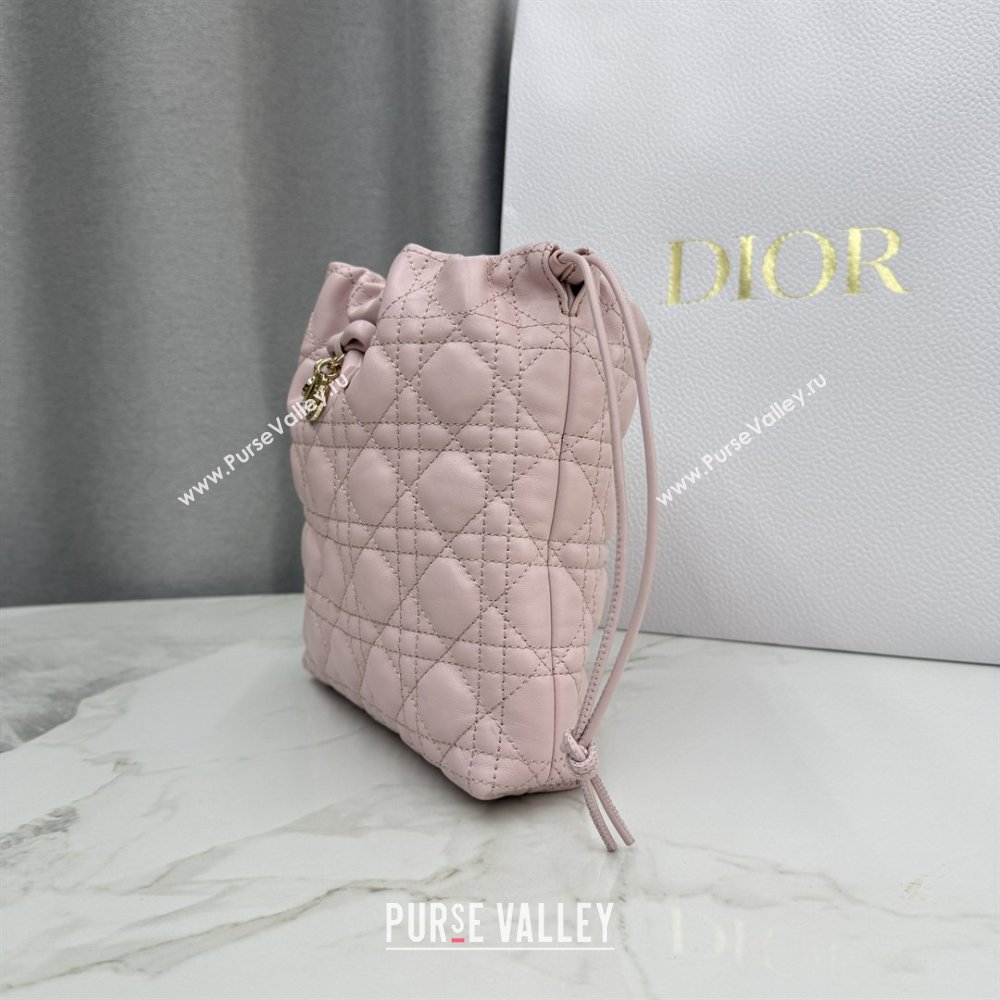 Dior Adiorable Mini Bucket Bag in Cannage Lambskin Soupir Pink 2026 S2611 (BF-260409067)