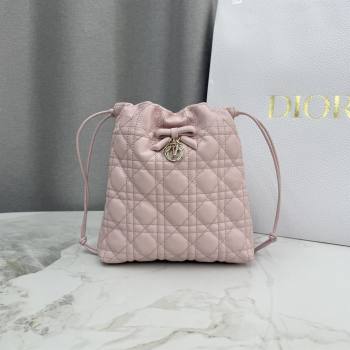 Dior Adiorable Mini Bucket Bag in Cannage Lambskin Soupir Pink 2026 S2611 (BF-260409067)