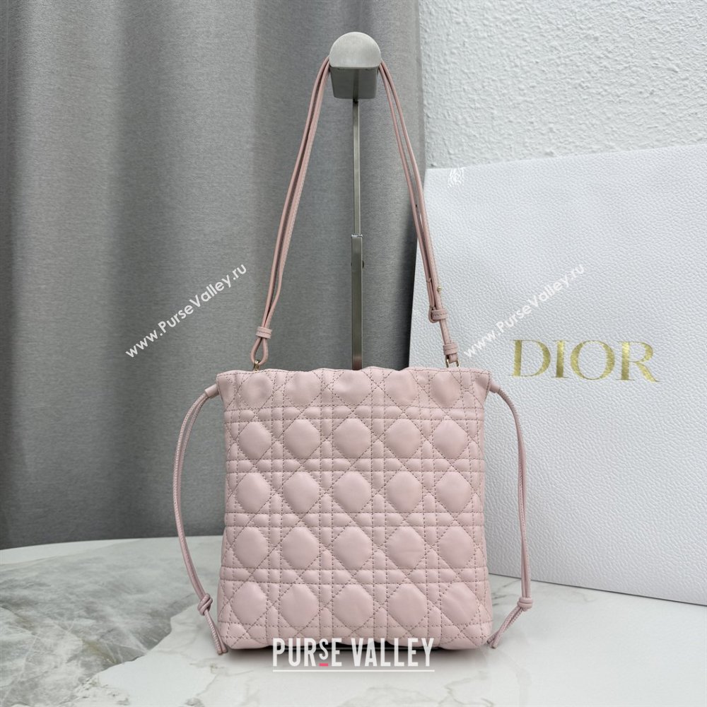 Dior Adiorable Mini Bucket Bag in Cannage Lambskin Soupir Pink 2026 S2611 (BF-260409067)
