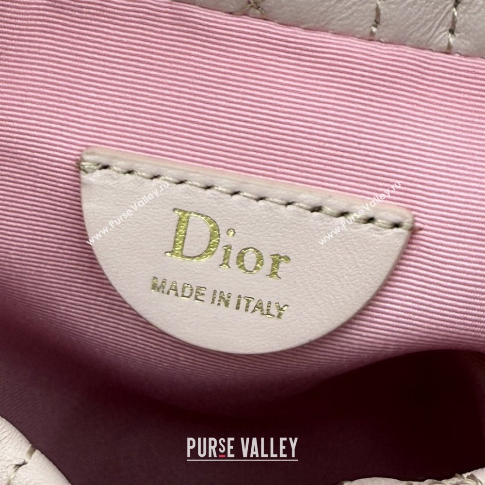 Dior Adiorable Mini Bucket Bag in Cannage Lambskin Soupir Pink 2026 S2611 (BF-260409067)